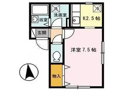 セジュール桜ヶ丘(1K/2階)の間取り写真