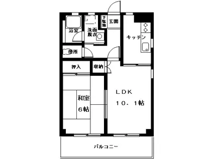 ドミール小池(1LDK/2階)の間取り写真