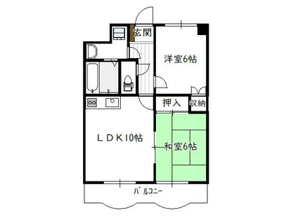 ラ・ルミエール永楽(2LDK/4階)の間取り写真
