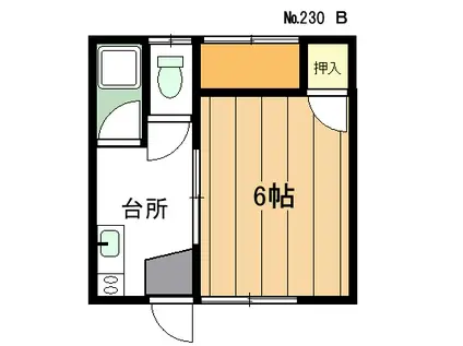 上浜ハイツ(1K/1階)の間取り写真