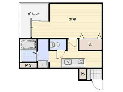 いよてつロフティ上一万(1K/6階)の間取り写真