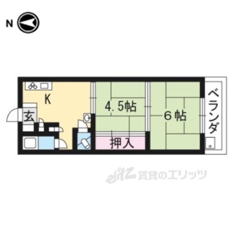 ルビーマンション(2K/2階)の間取り写真