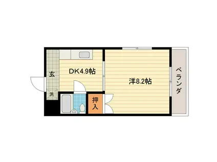 コーポラス富岡(1DK/2階)の間取り写真