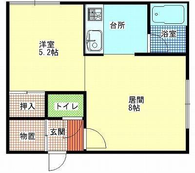 サンピアハイツ(1LDK/2階)の間取り写真