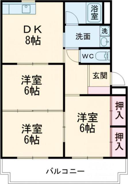 エステート8(3LDK/2階)の間取り写真