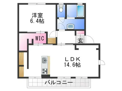 プルミエ和泉B棟(1LDK/2階)の間取り写真