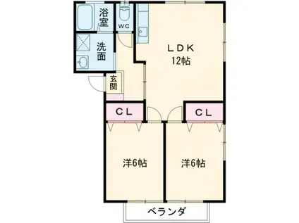 QUARTET(2LDK/1階)の間取り写真