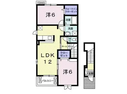 ジェントリーII・B(2LDK/2階)の間取り写真