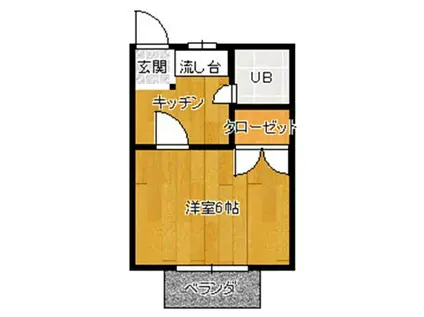 すみれハイツ(1K/2階)の間取り写真