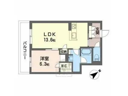 シャーメゾンステージ茨木春日(1LDK/3階)の間取り写真