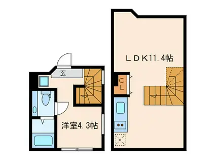 CONTEL KAGURAZAKA(1LDK/地下階)の間取り写真