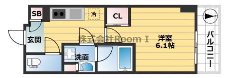 アスヴェル東本町II(1K/14階)の間取り写真