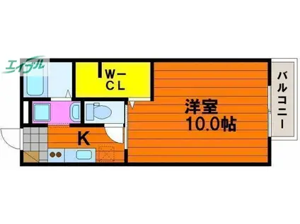 STATES MINAMI II番館(1K/1階)の間取り写真