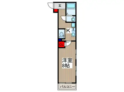 MELDIA大和田IV(1K/2階)の間取り写真