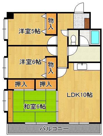 ウェルス嵐山(3LDK/1階)の間取り写真