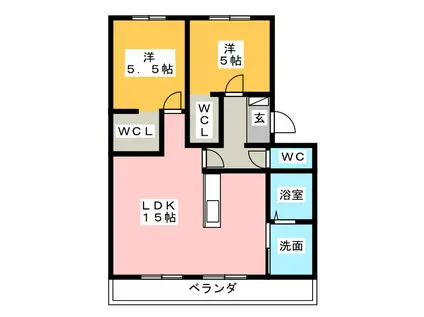 寺島レジデンス(2LDK/3階)の間取り写真