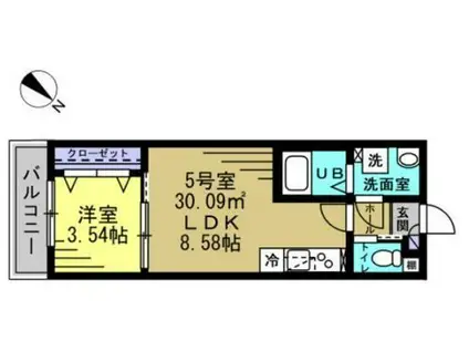 AJ幕張(1LDK/3階)の間取り写真