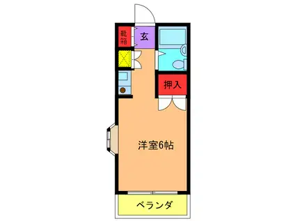 ラフォーレナミキ(ワンルーム/2階)の間取り写真