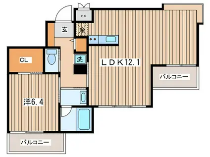 レアルタウン湘南(1LDK/3階)の間取り写真