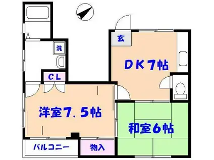 吉田マンション(2DK/3階)の間取り写真