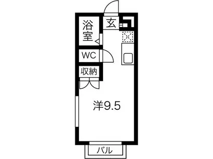 第2ホーメスト桜木(ワンルーム/2階)の間取り写真