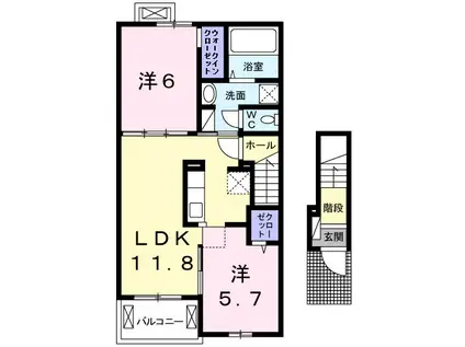 コロレ メゾン(2LDK/2階)の間取り写真