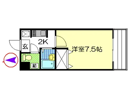 坊田ビル(1K/3階)の間取り写真