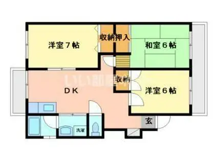 エムロード(3DK/2階)の間取り写真