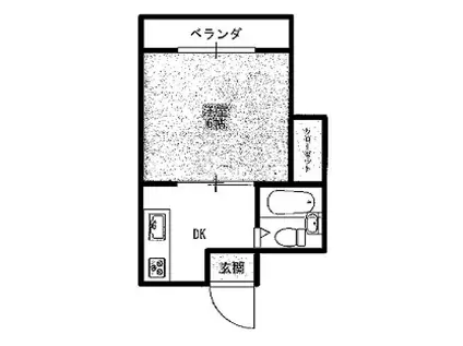 パークサイドビルマンション(1DK/3階)の間取り写真