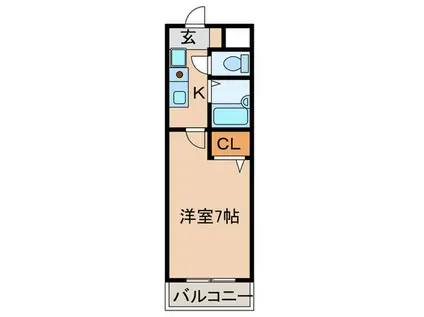 セントラルハイツ五才美(1K/4階)の間取り写真