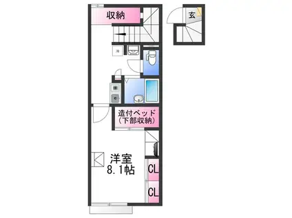 レオパレス神田(1K/2階)の間取り写真