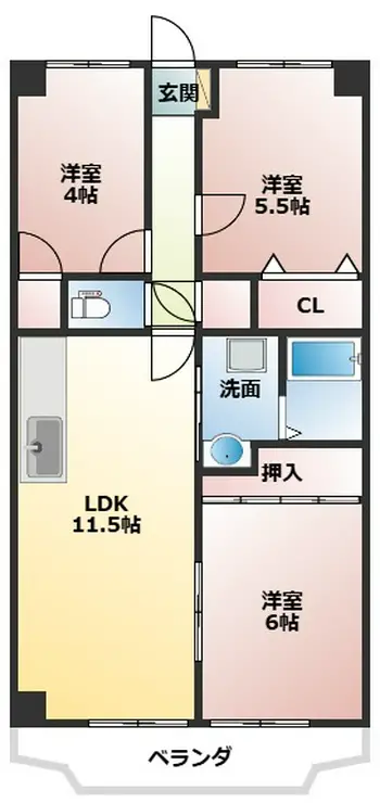 サンブリッジ 3階階 間取り