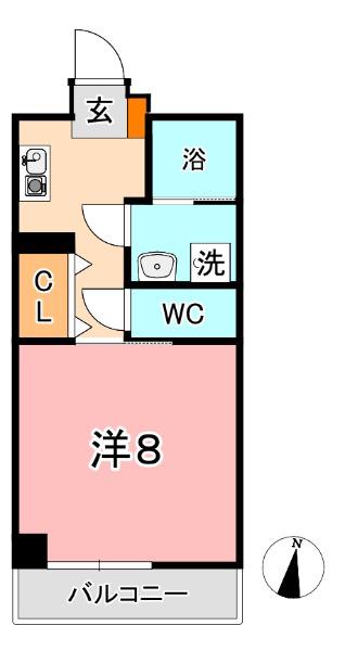 トムキャット 103(1K/1階)の間取り写真