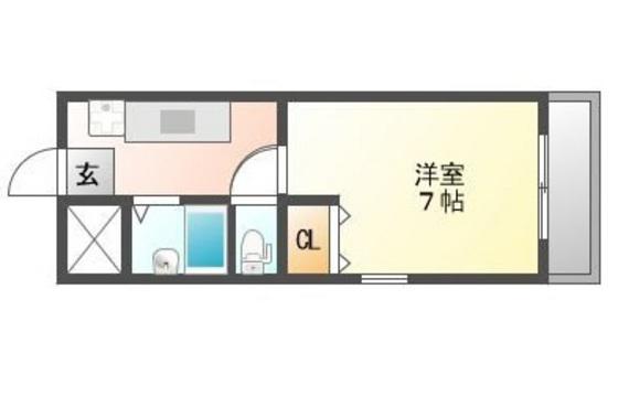 入江第二ビル(1K/5階)の間取り写真