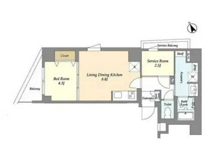 アイフラット代々木上原(1SLDK/3階)の間取り写真