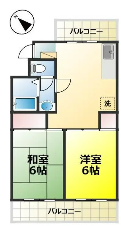 ヒルトップマンション石原 3階階 間取り