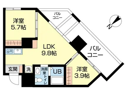 ZEE HAVEN(2LDK/8階)の間取り写真