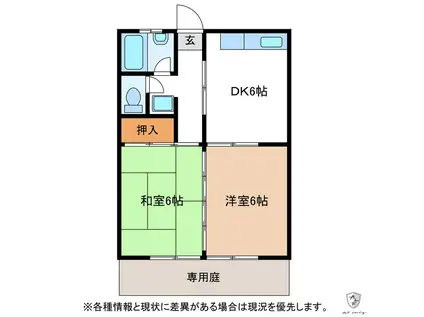 LOTUS(2DK/1階)の間取り写真