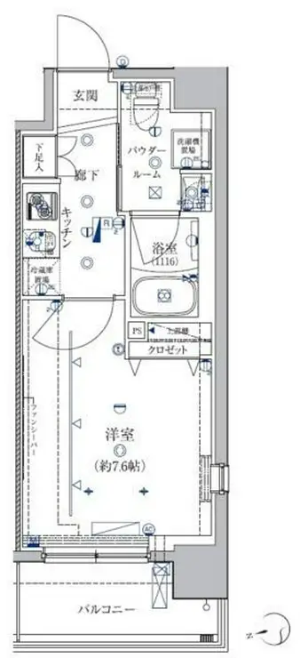 クレイシア芝浦ウォーターフロント 7階階 間取り