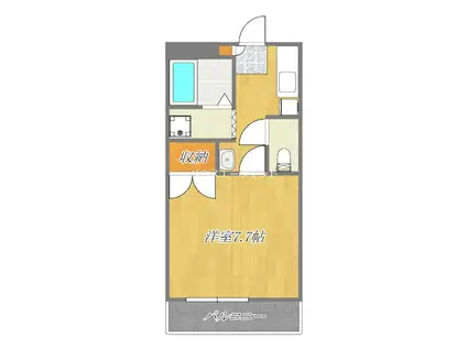 ライジングサンPARTII(1K/3階)の間取り写真