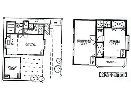 西武多摩湖線 武蔵大和駅 徒歩8分 2階建 築42年(2LDK/1階)の間取り写真