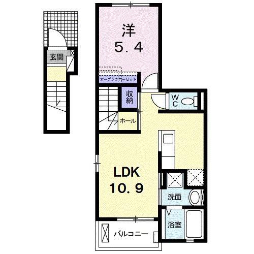 フレーズ東山(1LDK/2階)の間取り写真
