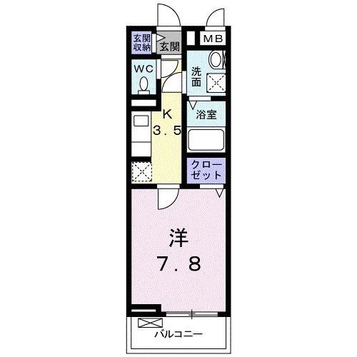 コンソランテ(1K/2階)の間取り写真