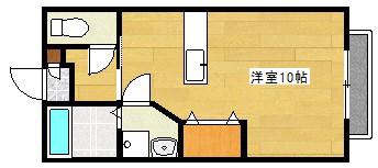 シャール藤(ワンルーム/1階)の間取り写真