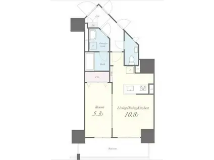 ルーツ文京音羽(1LDK/8階)の間取り写真