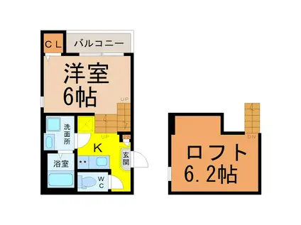 ハーモニーテラス長栄II(1SK/1階)の間取り写真