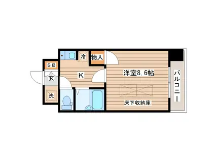 ルーメスト原町(1K/4階)の間取り写真