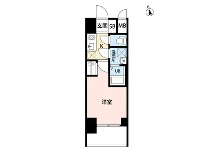 エスリードレジデンス大阪天王寺(1K/7階)の間取り写真