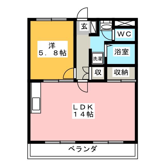エクセルハイム10(2DK/2階)の間取り写真