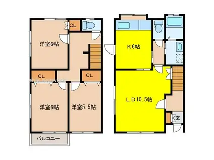 ワンダーライフ(3LDK/1階)の間取り写真